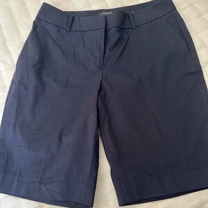 Ann Taylor Bermuda Shorts - Size 10 - Navy - 98% Cotton - 2% Spandex - Like New!